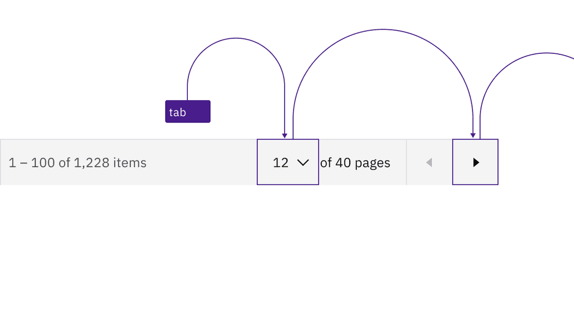 tab order bypasses the disabled left-arrow icon